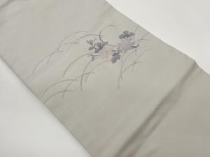 芝に菊模様織出し名古屋帯